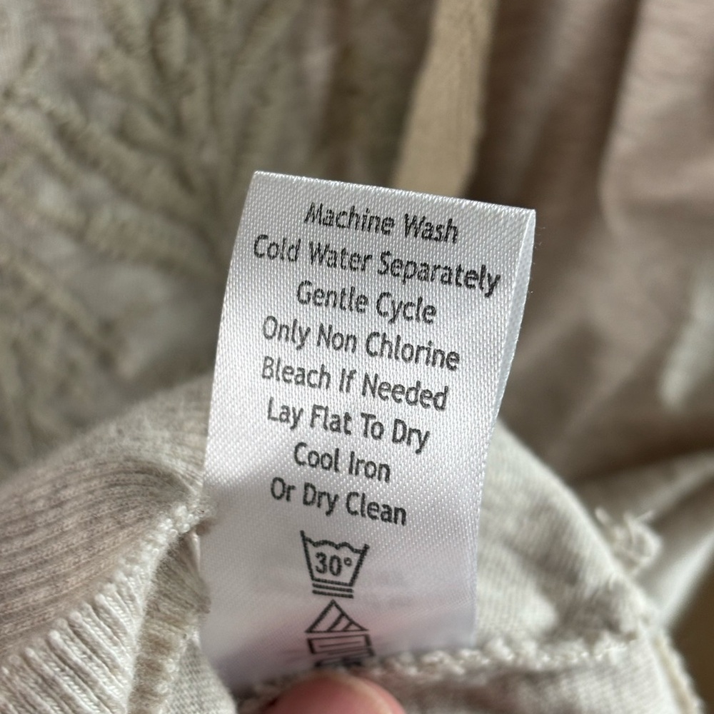 Caite Small Greta Hoodie Embroidered Kyla Seo Oatmeal Flax Shaped Zipper - Picture 7 of 8